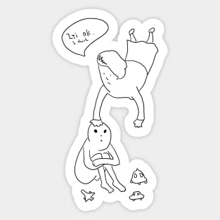 Alien: It's OK, I think. Minimalistic drawing Sticker